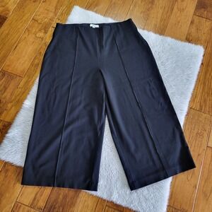 Spanx The Perfect Pull On Cropped Wide-Leg Ponte Pants Women's Plus 1X Black